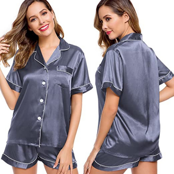 Women's Silk Short Sleeve Pajama Set