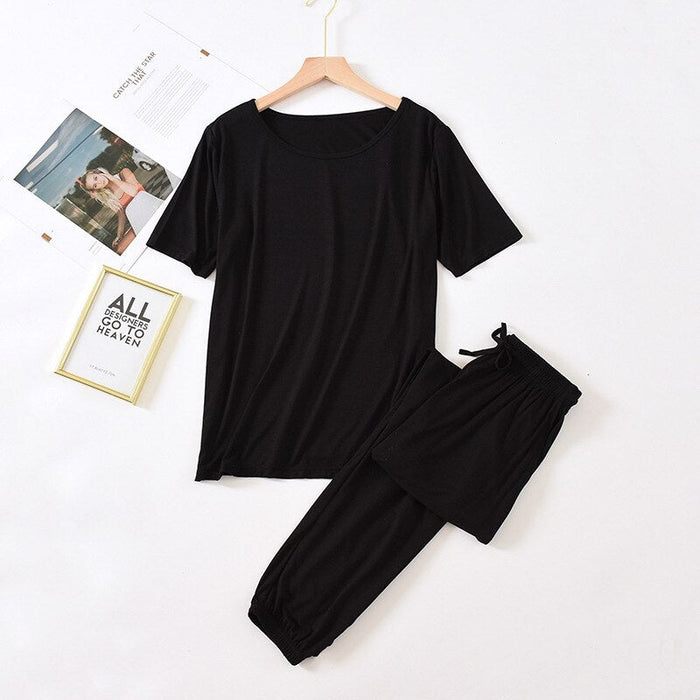 Summer Pajamas Two-Piece Short-Sleeved Trousers