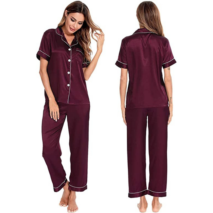 Women's Silk Satin Two-Piece Sleepwear