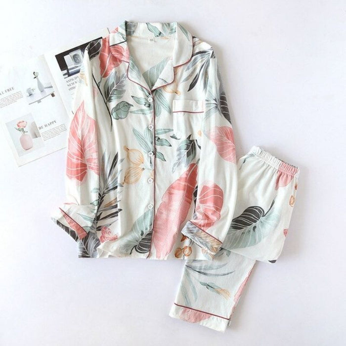 Printed Long Sleeve Pajama Set