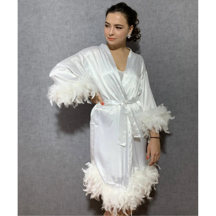 Customized Feathered Bridesmaid Robes