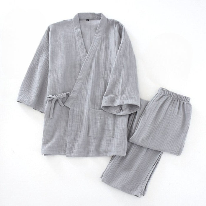 Solid Kimono Short Sleeve Pajamas