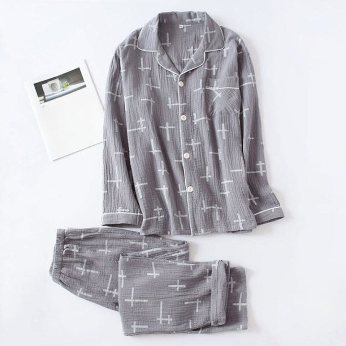 Line Print Pajamas For Men