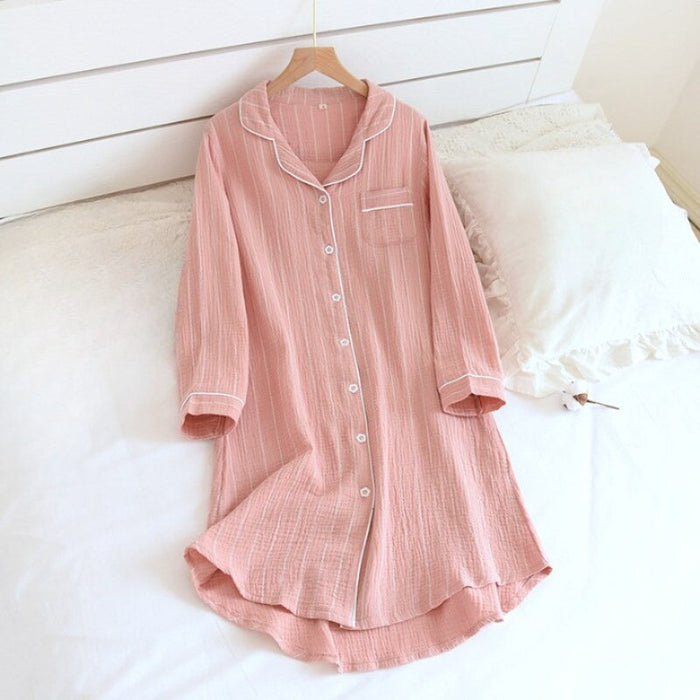 Classic Cotton Striped Nightgown