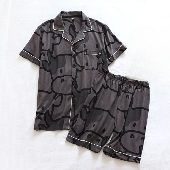 Printed Short Sleeve Pajamas