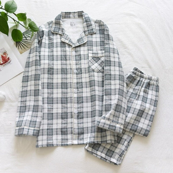 Cotton Crepe Checks Pajamas Set