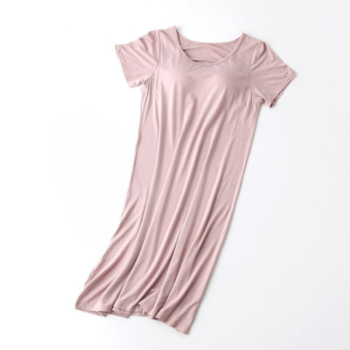 Women's Short Sleeve Long Nightgown