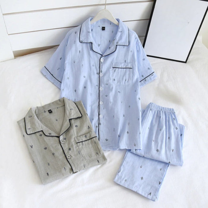 Printed Short Sleeve Pajamas