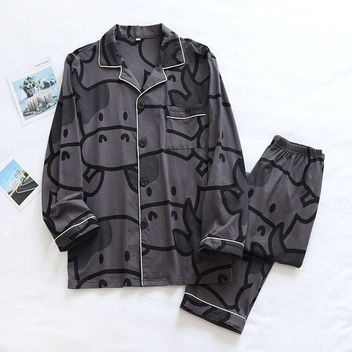 Cow Pattern Men's Pajamas Set