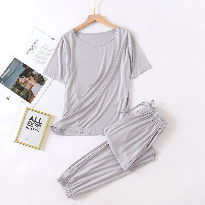 Summer Pajamas Two-Piece Short-Sleeved Trousers