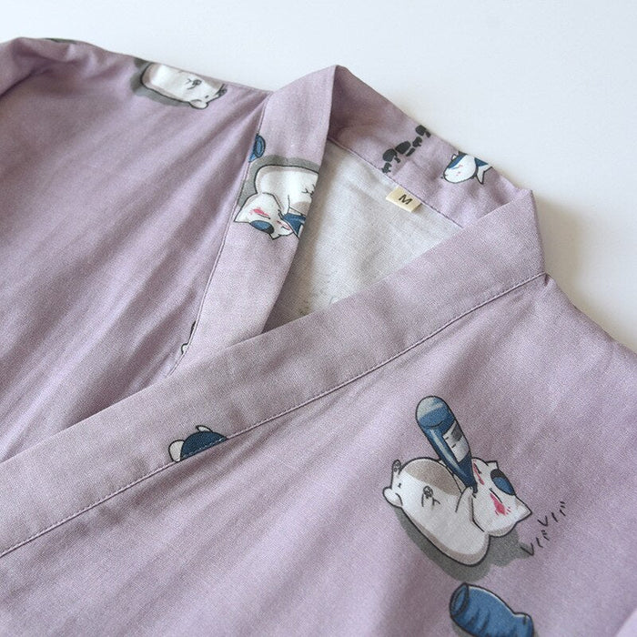 Cat Print Robe For Men