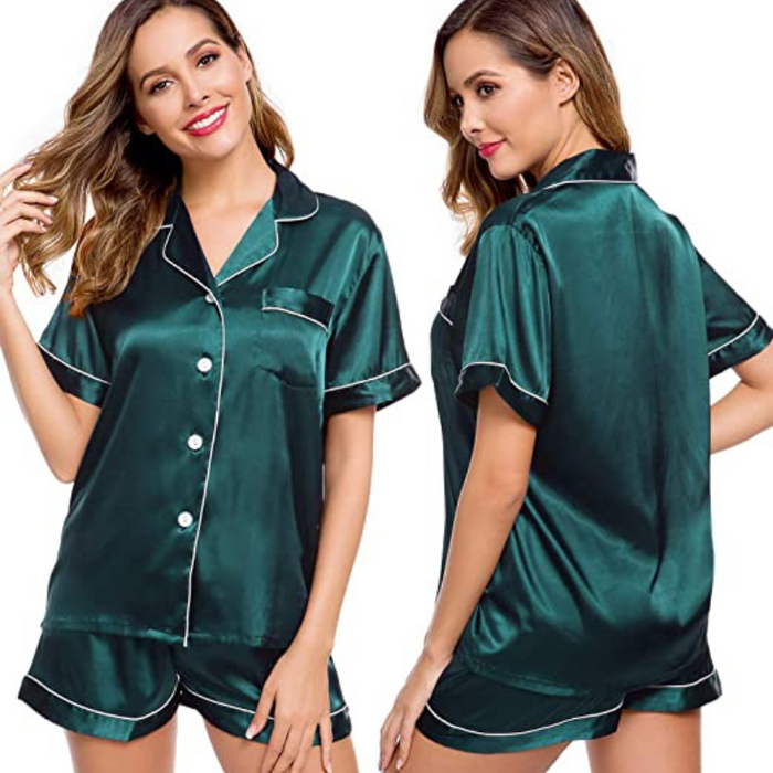 Silk Short Sleeve Pajama Set