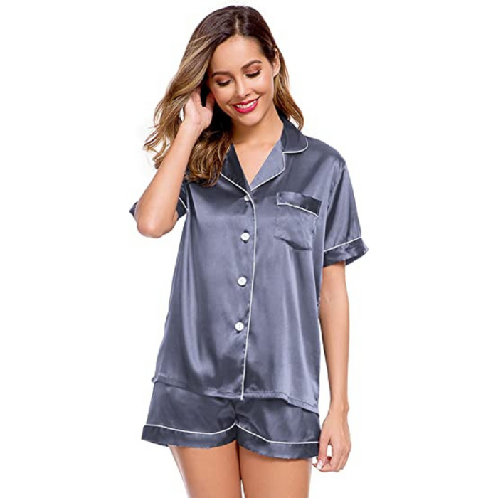 Women's Silk Short Sleeve Pajama Set