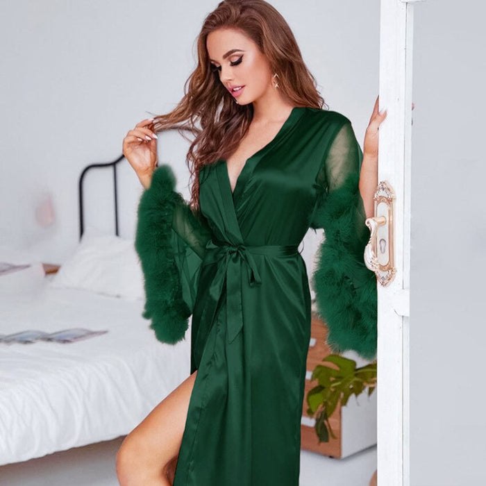 Feather Lace Long Robe