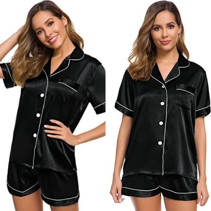 Womens Silk Satin Set Two-Piece Sleepwear