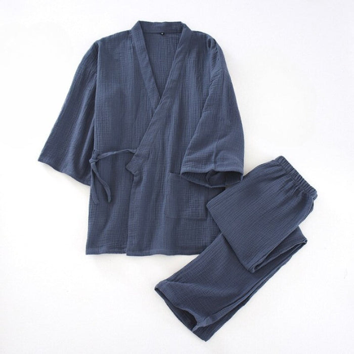 Solid Kimono Short Sleeve Pajamas