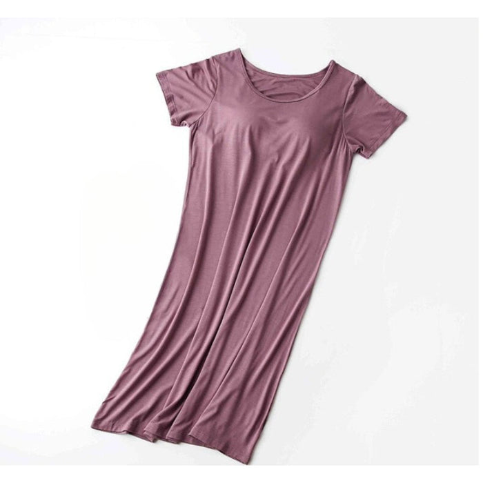 Women's Short Sleeve Long Nightgown