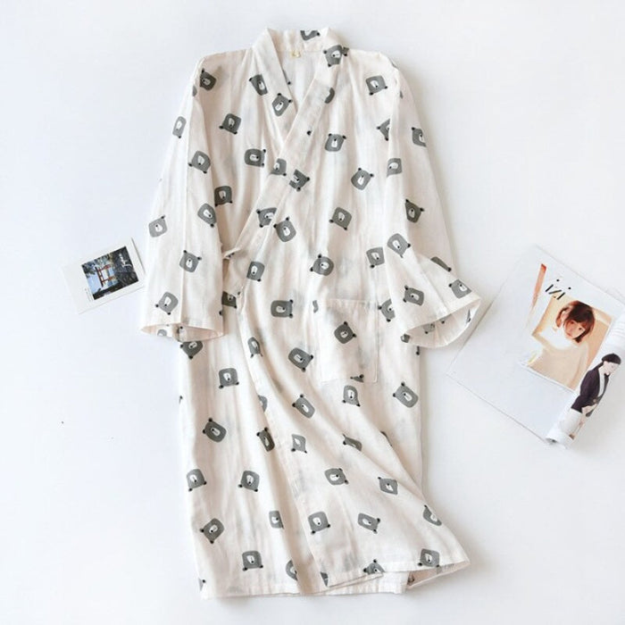 Bear Print Robe For Men