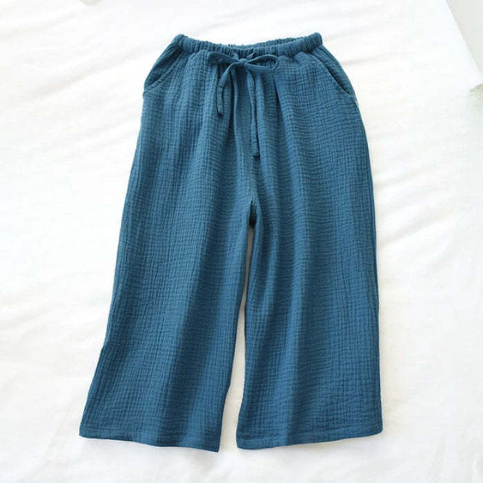 Solid Cotton Crepe Pants