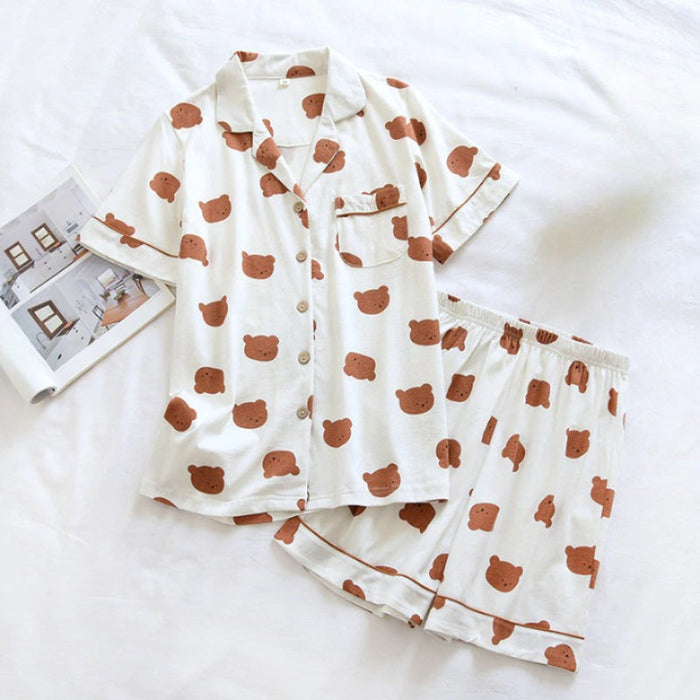 Printed Short Sleeve Pajamas