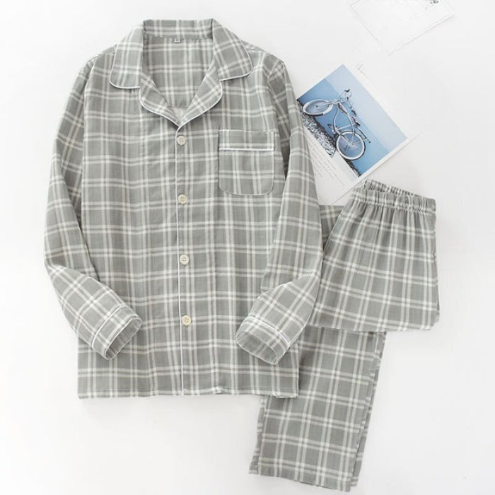 Checks Pattern Men's Pajamas Set