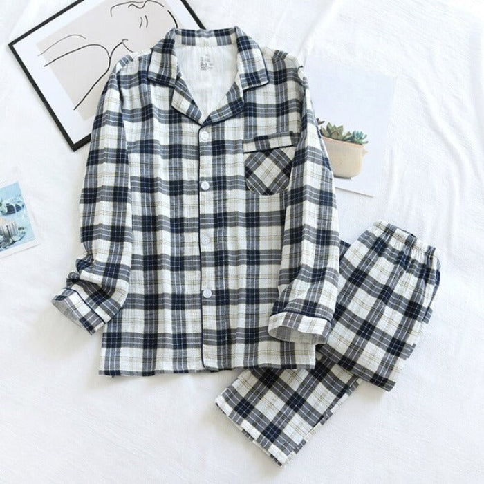 Cotton Crepe Checks Pajamas Set