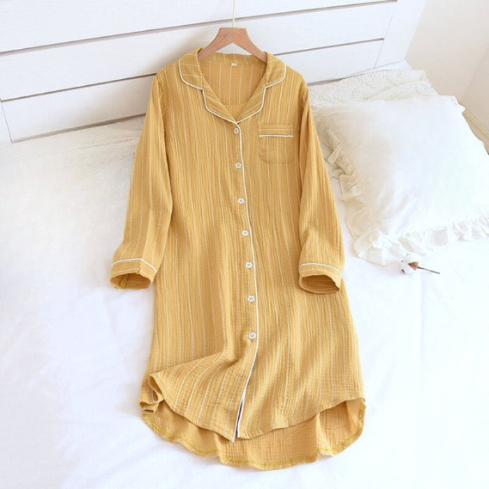 Classic Cotton Striped Nightgown