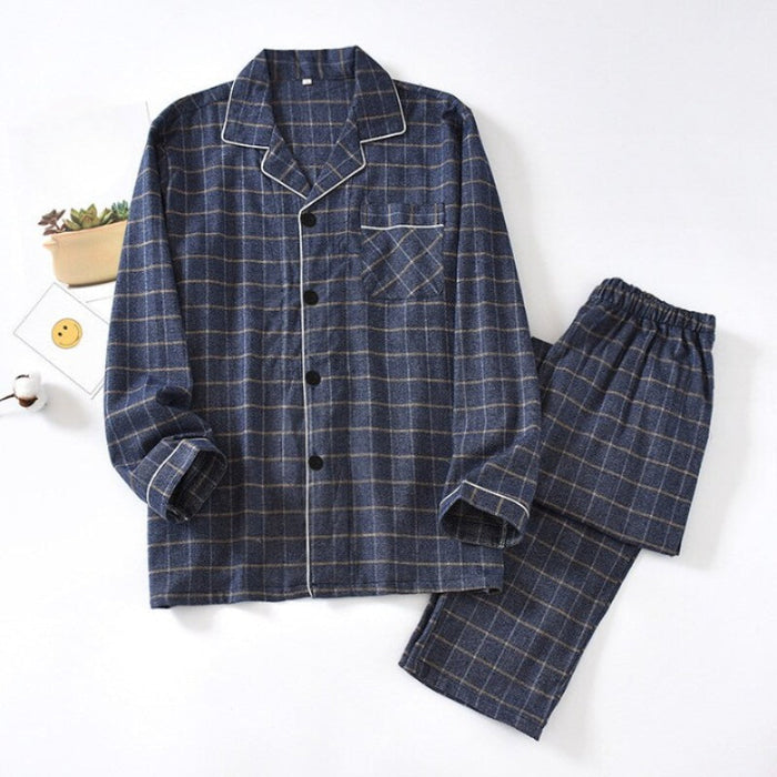 Printed Checks Pattern Men's Pajamas