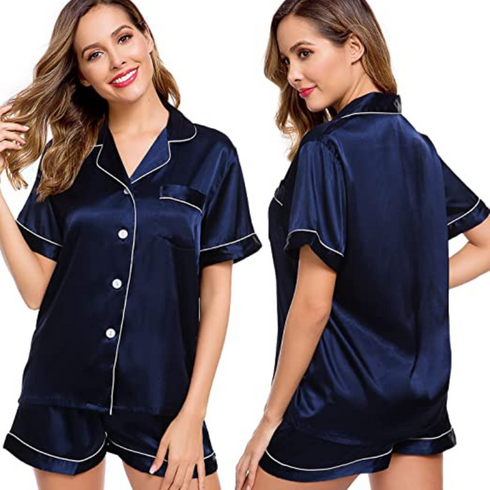 Women's Silk Short Sleeve Pajama Set