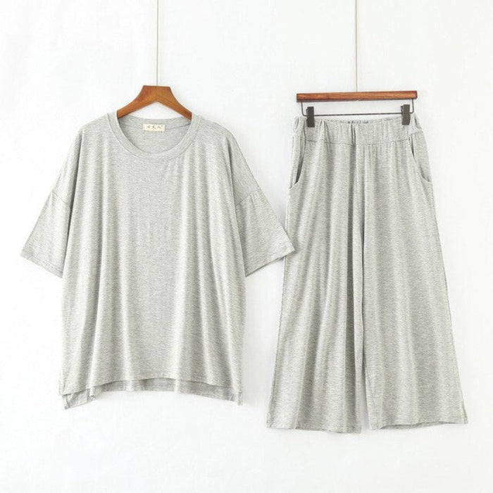 Cotton Pajamas Suit Short-Sleeve Shorts