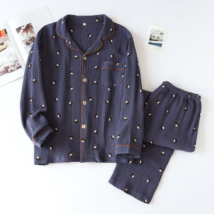 Crepe Pattern Men's Pajamas Set