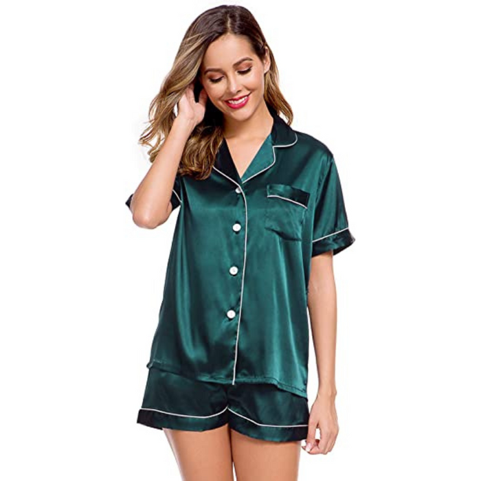 Silk Short Sleeve Pajama Set