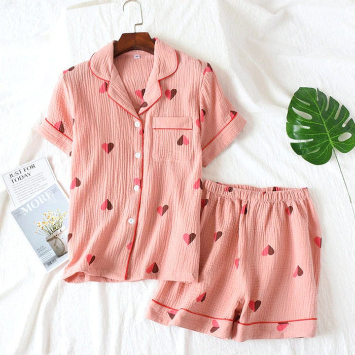 Short-Sleeved Shorts Pajamas