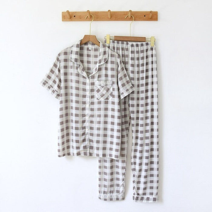 Cage Printed Short Sleeve Pyjamas