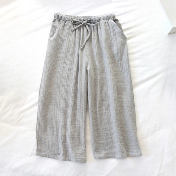 Solid Cotton Crepe Pants