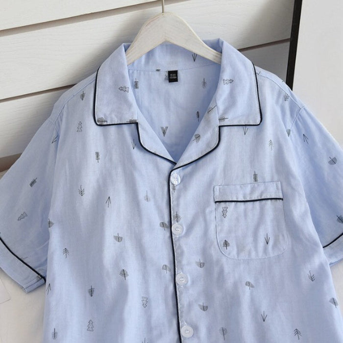 Printed Short Sleeve Pajamas