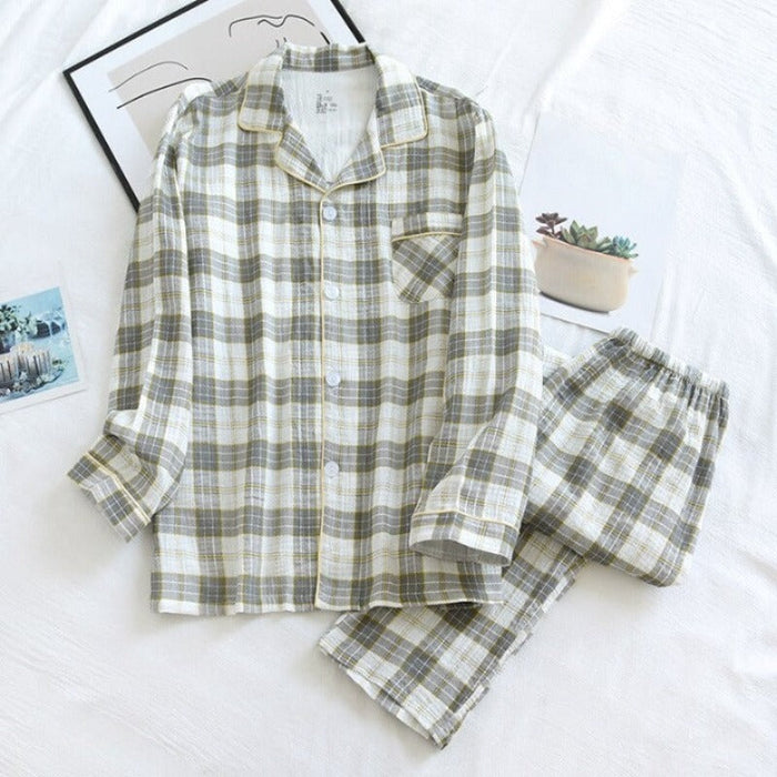 Cotton Crepe Checks Pajamas Set