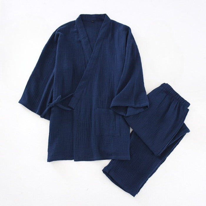 Solid Kimono Short Sleeve Pajamas