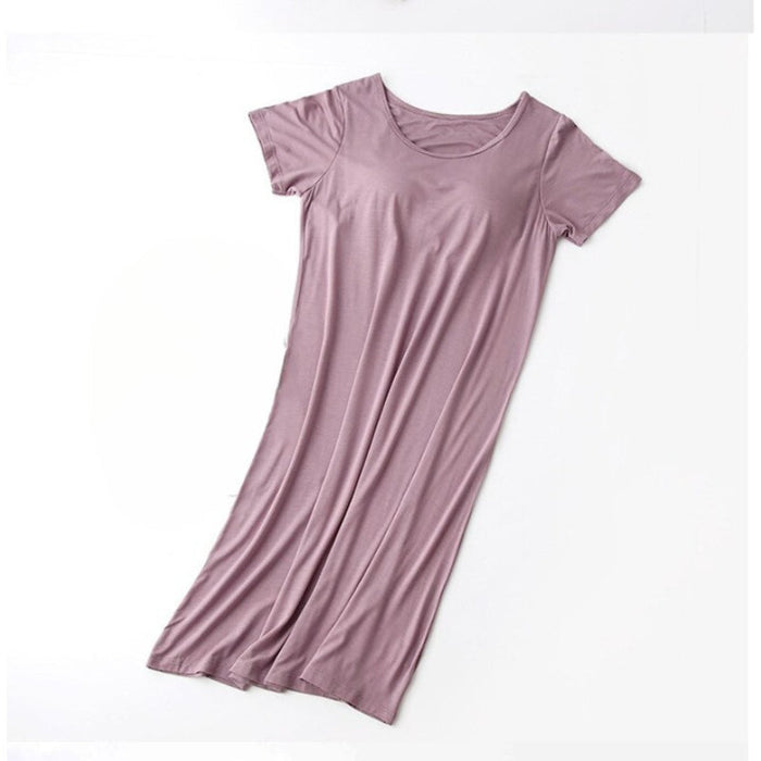 Women's Short Sleeve Long Nightgown