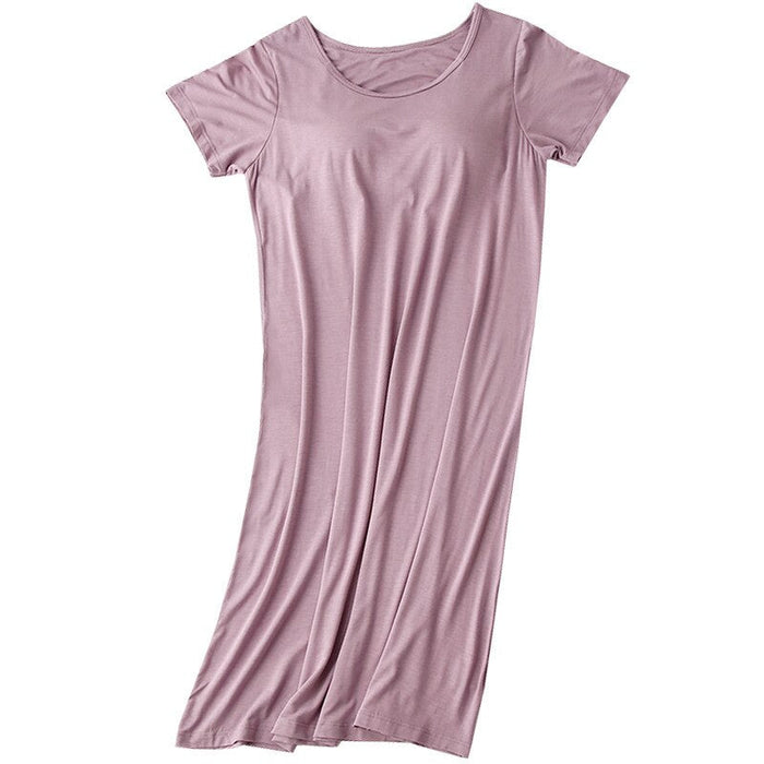 Women's Short Sleeve Long Nightgown