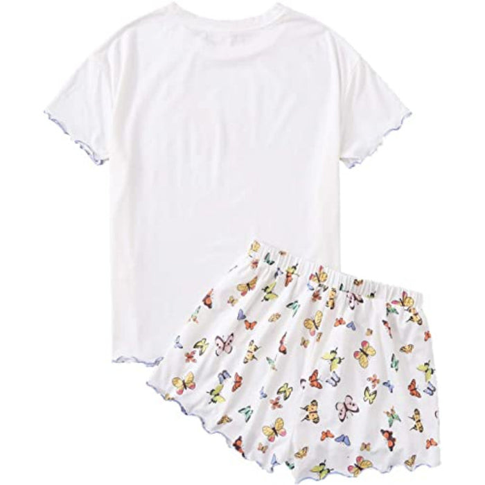 Classic Printed Tee And Shorts For Women