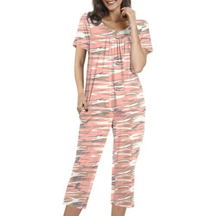 Printed 2 Piece Womens Pajama Sets