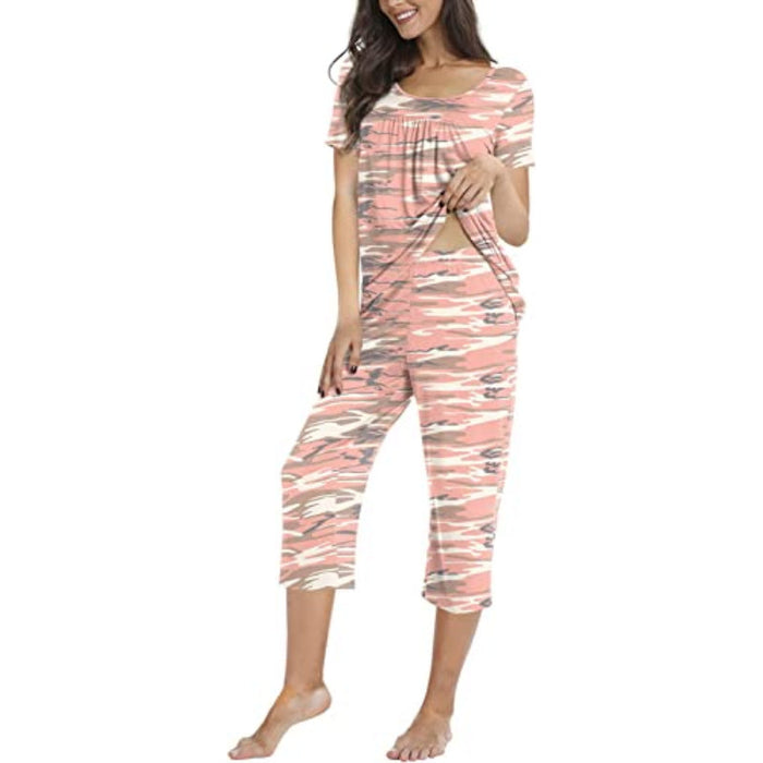 Printed 2 Piece Womens Pajama Sets