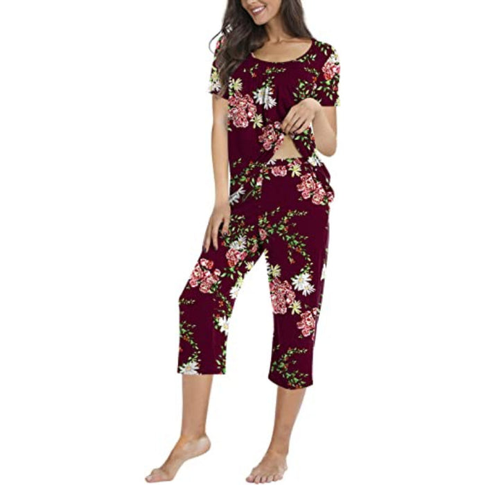 Printed 2 Piece Womens Pajama Sets