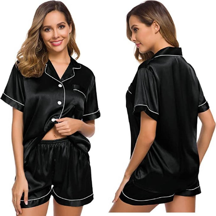 Womens Silk Satin Set Two-Piece Sleepwear