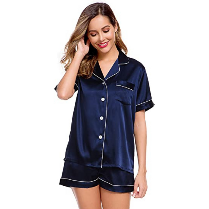 Women's Silk Short Sleeve Pajama Set