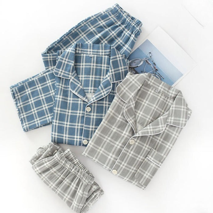 Checks Pattern Men's Pajamas Set