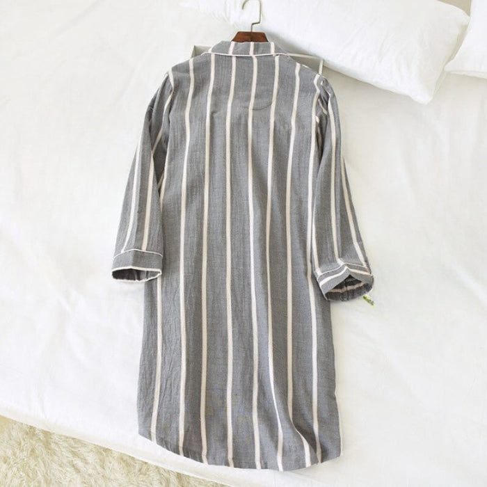 Classic Cotton Striped Nightgown