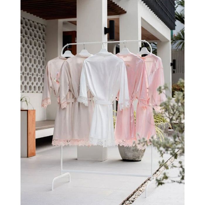 Personalized Bridesmaid Silk Lace Robes