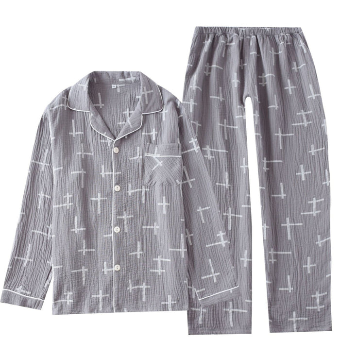 Line Print Pajamas For Men